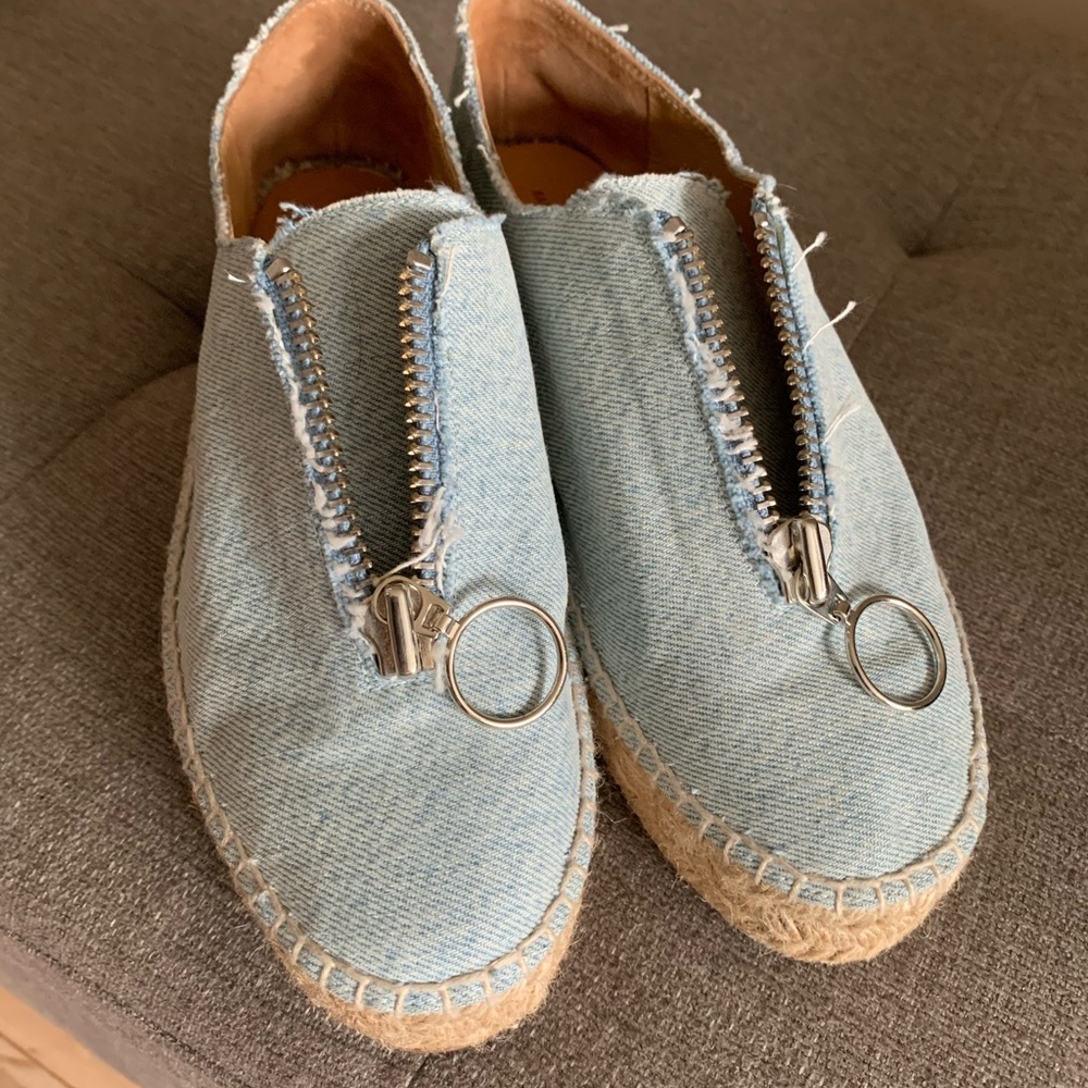Alexander Wang Blue Denim Devon Espadrilles Flats